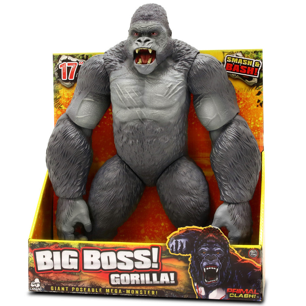 Primal Clash Big Boss Gorilla - 17" Articulated Action Figure, Ages 3+