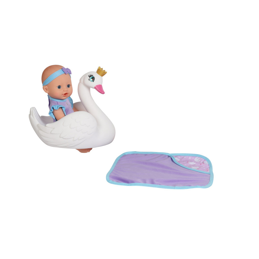 Toys R Us 12" Bath Time Baby Doll with Swan Floatie
