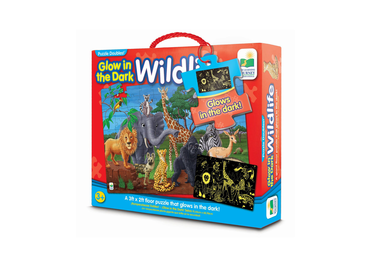 Puzzle Doubles! Glow in the Dark Wildlife Floor Puzzle – 100 pc