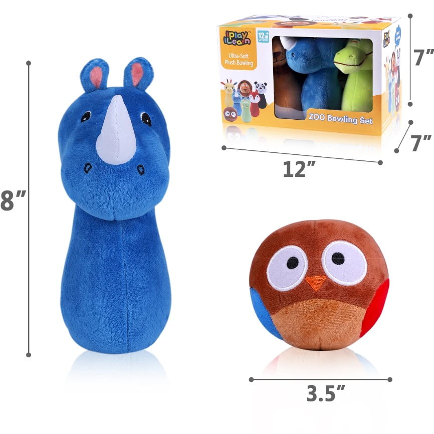 Iplay Ilearn Safari Friends Plush Bowling Game Set
