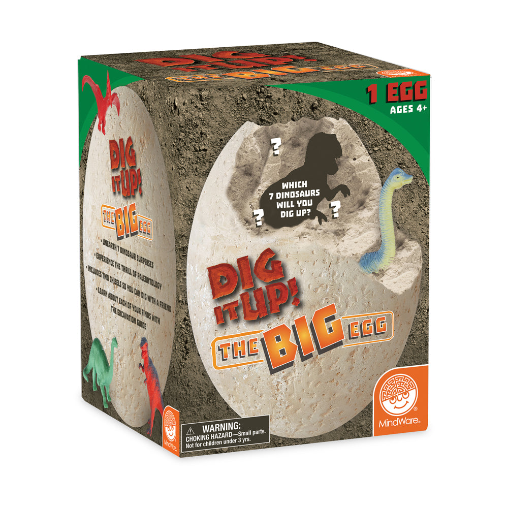 MindWare Dig It Up! The Big Egg Dinosaur Excavation Kit – Toys