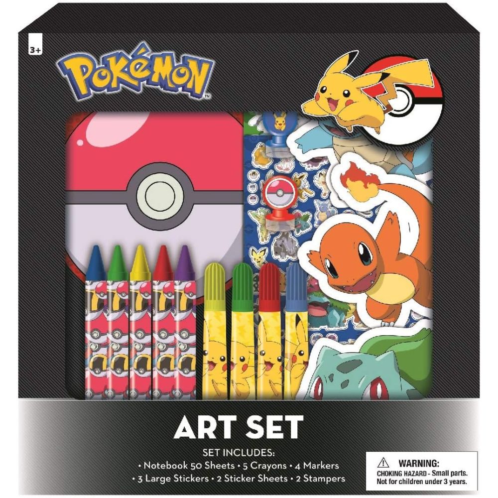 Pokemon Art Set with Stickers and Stamps 30 Pieces