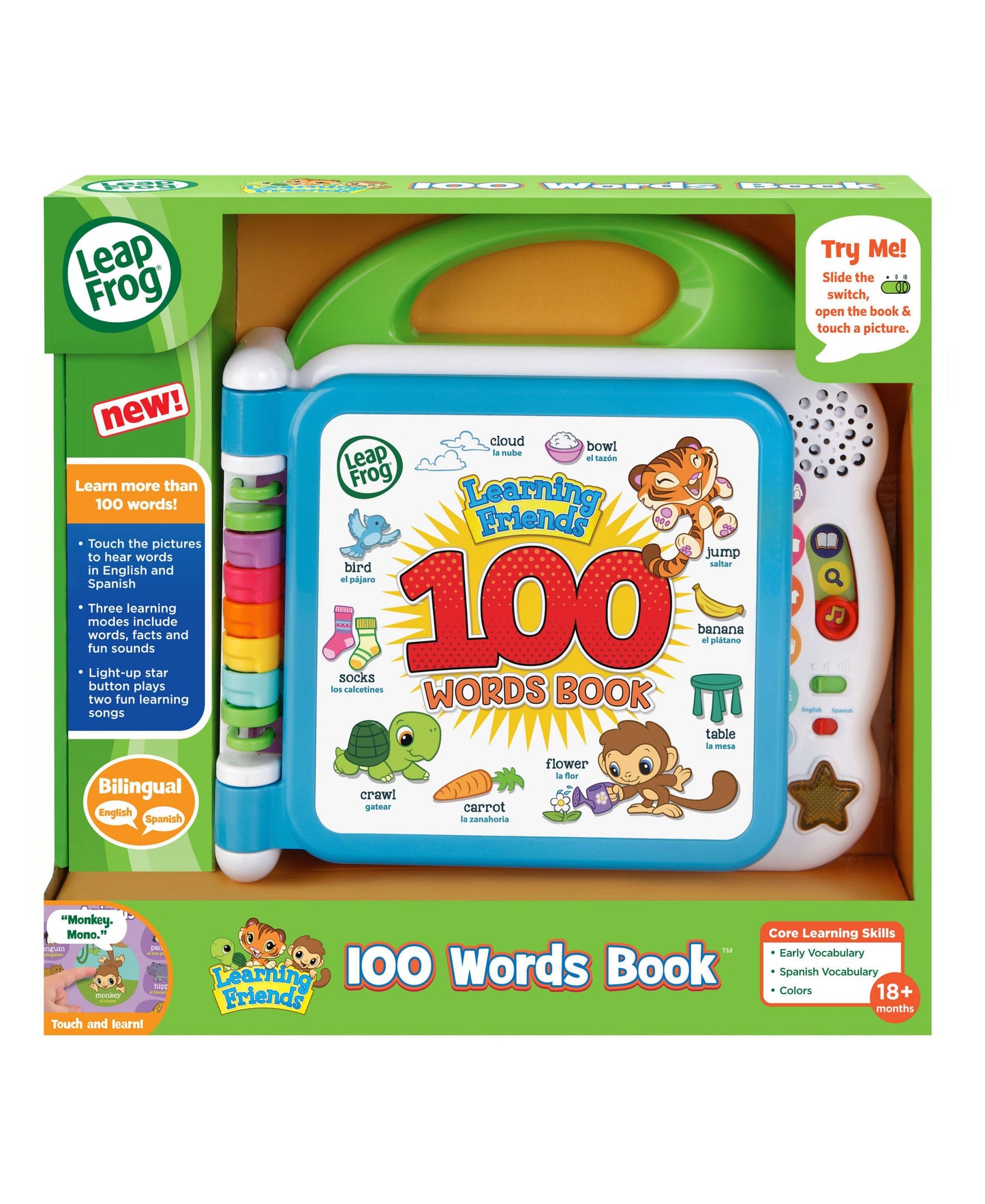 LeapFrog Learning Friends 100 Words Book - Interactive Bilingual Educational Toy