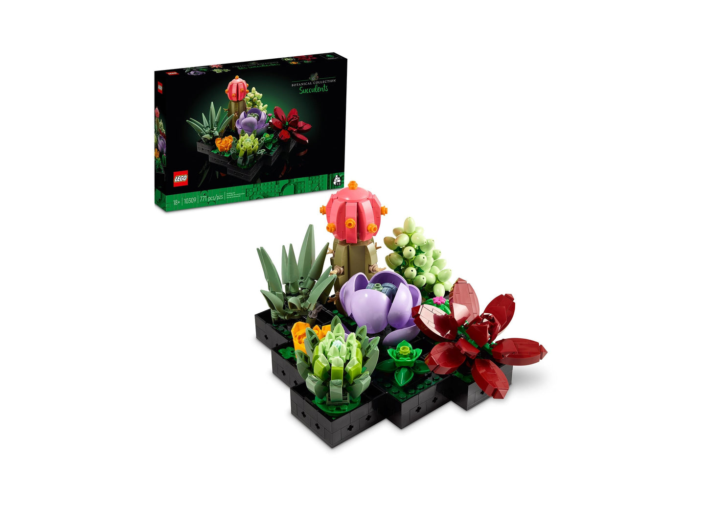 LEGO Icons 10309 Succulents Botanical Set - Authentic House Plants Building Kit - 771 Pieces