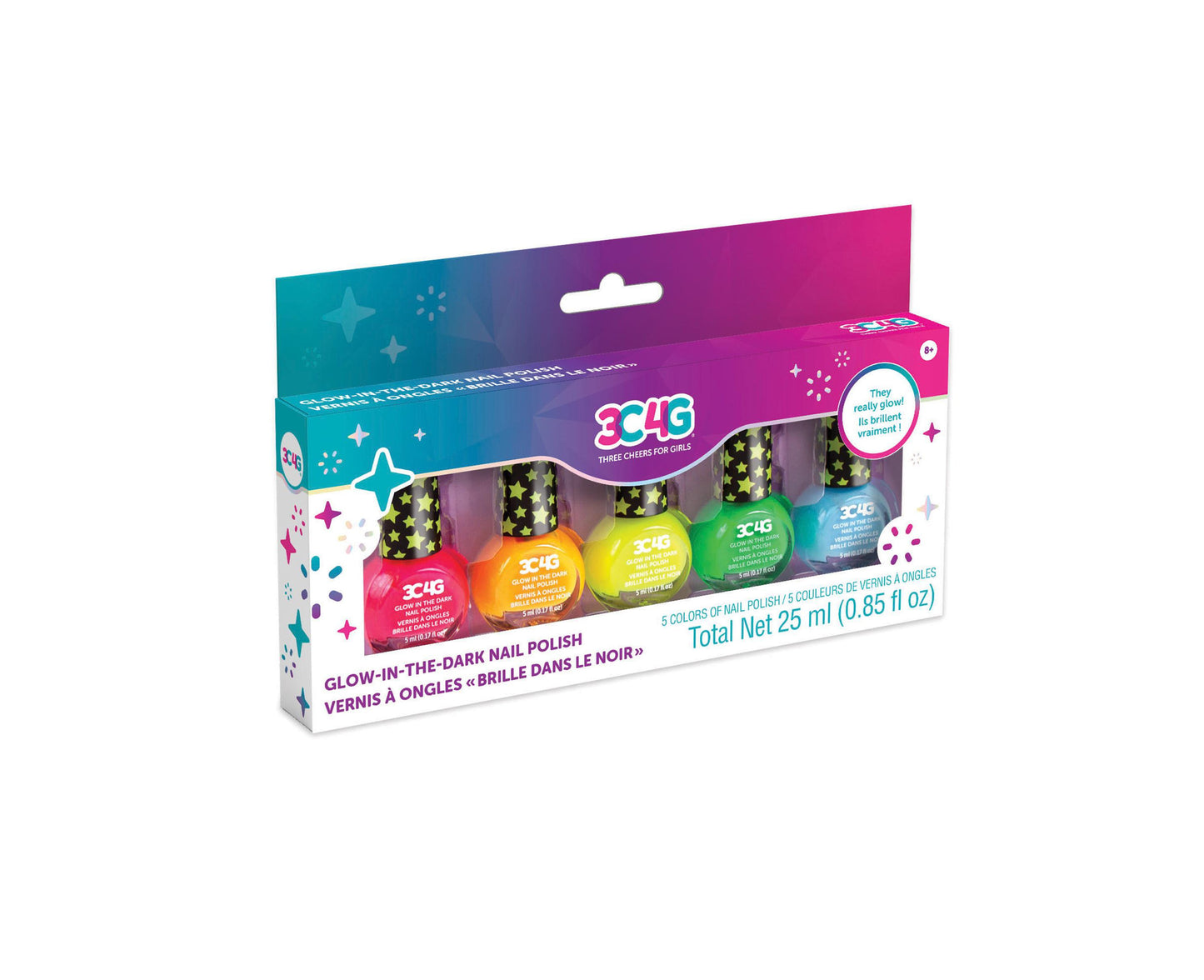 3C4G Glow in the Dark Nail Polish Set - Vibrant Colors for Kids