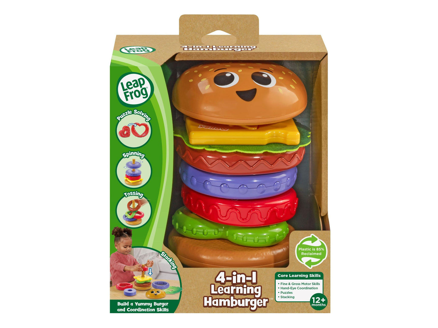 VTech 4-in-1 Learning Hamburger - Interactive Stacking and Puzzle Toy