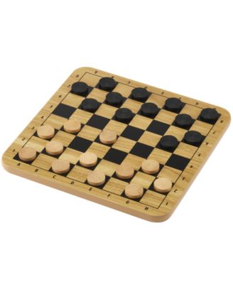 Pavilion 2-in-1 Wooden Chess & Checkers Board Game Set