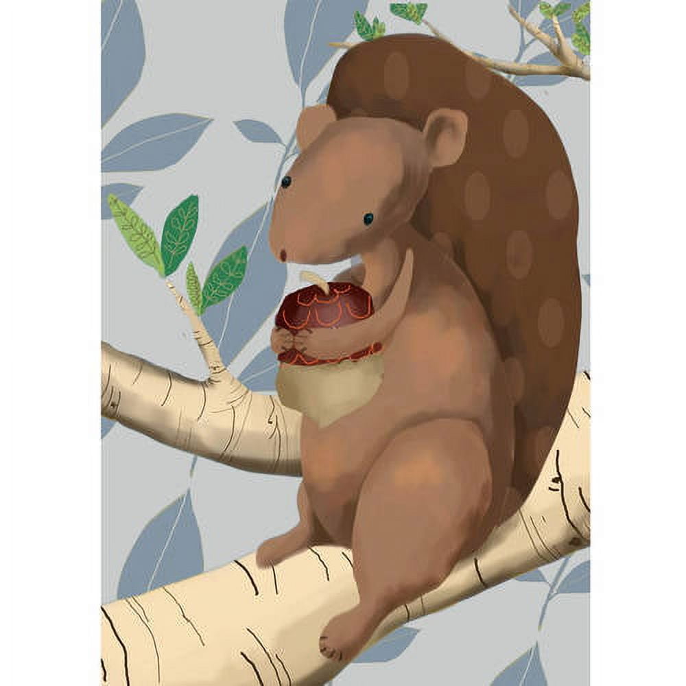 Oopsy Daisy Sal The Squirrel 10 inch Canvas Wall Art - Muted Blue