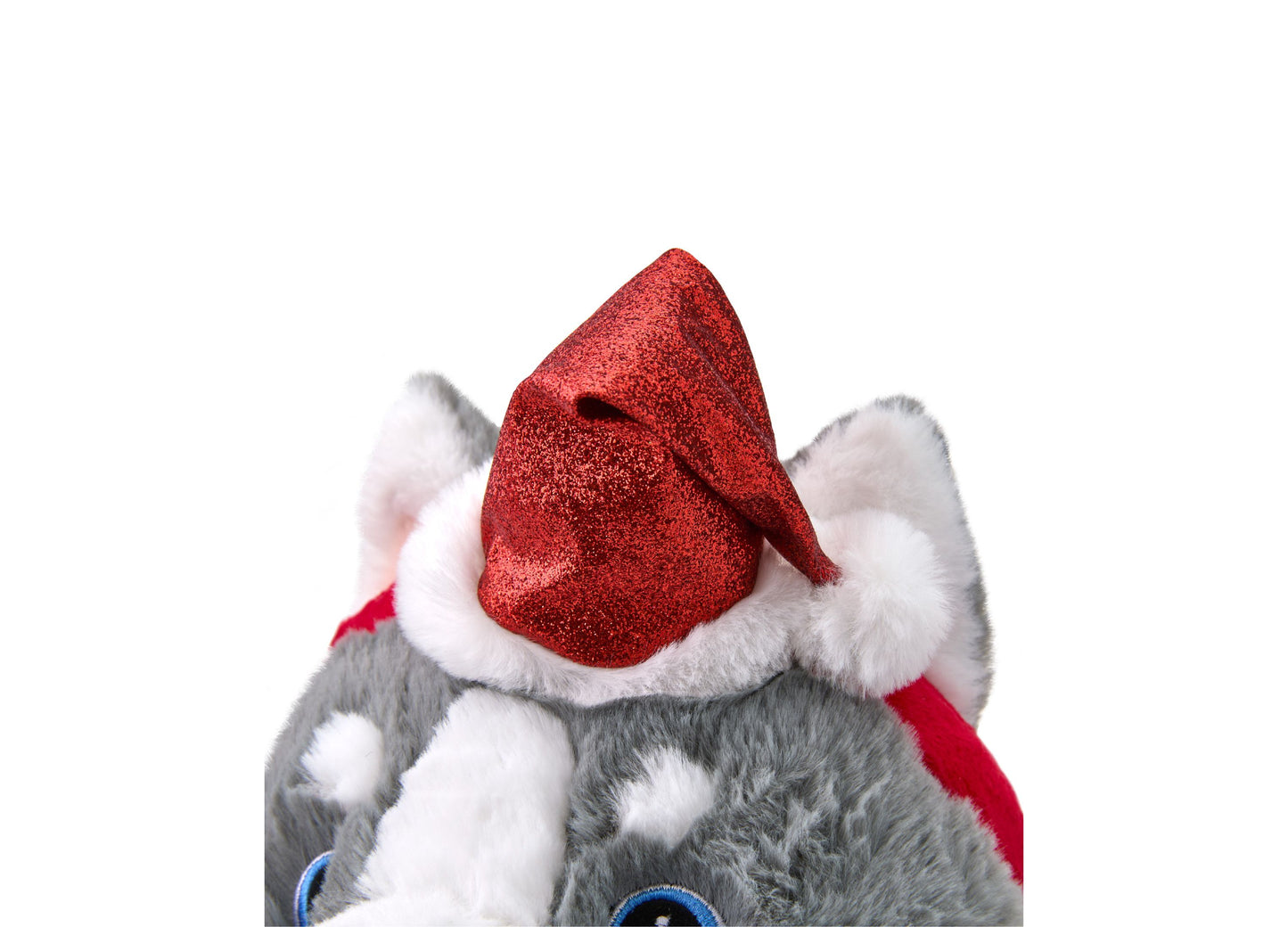 Geoffrey's Toy Box 10 Inch Husky Plush with Festive Christmas Hat