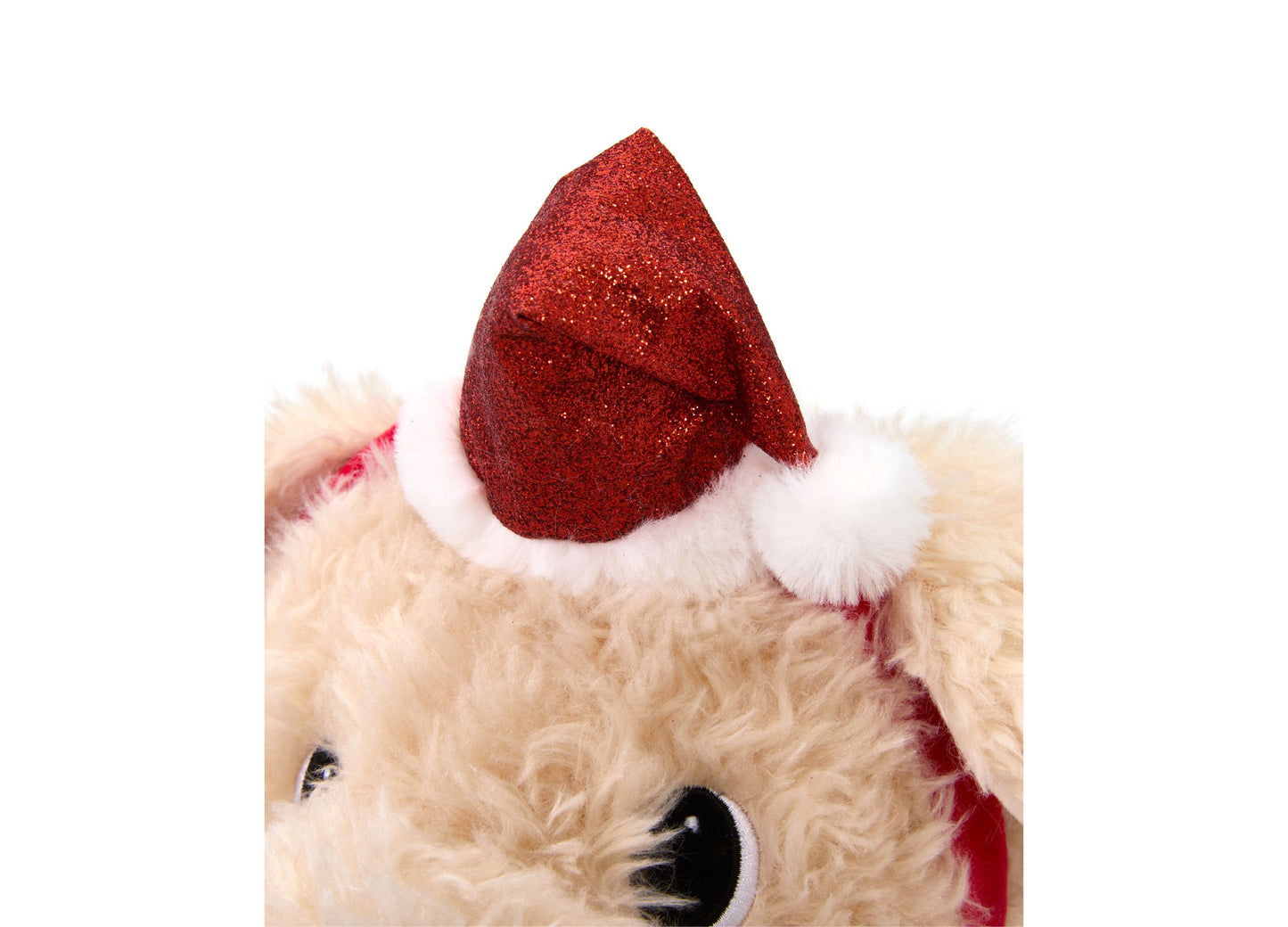 Geoffrey's Toy Box 10 inch Golden Retriever Plush with Festive Christmas Hat