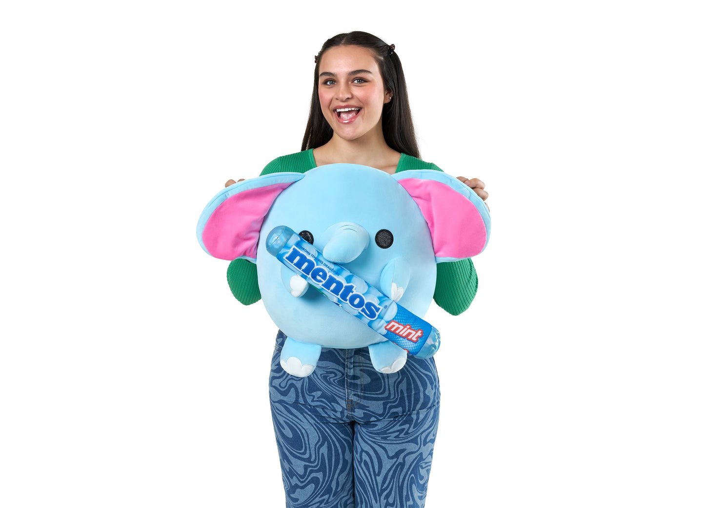 Snackles Zuru 14 inch Elephant Mentos Plush Toy - Vibrant Blue