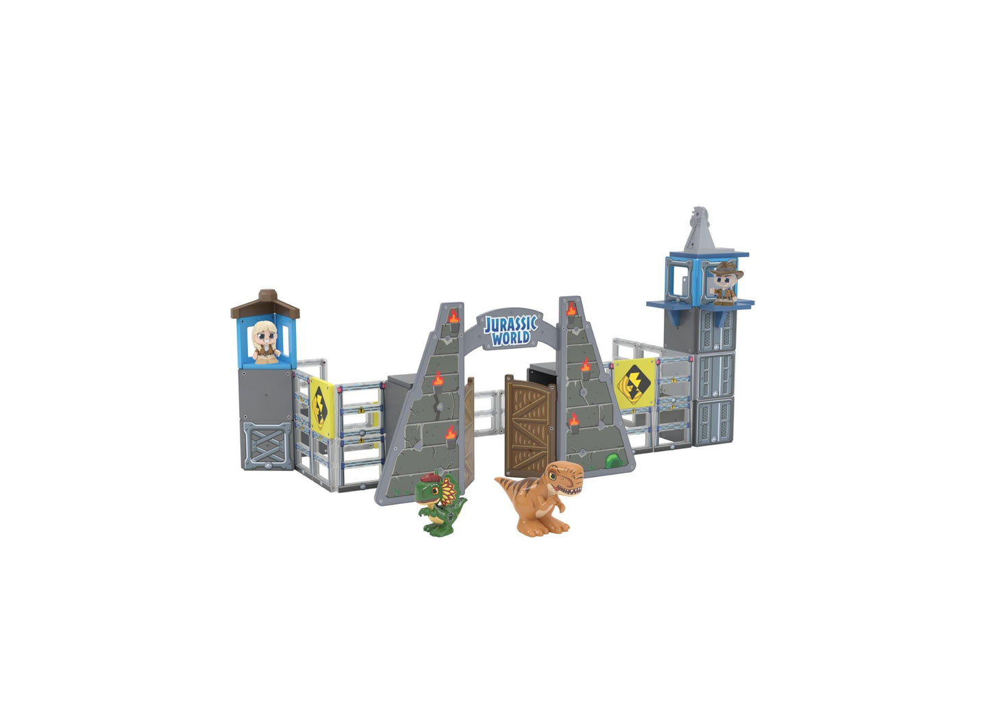Tile Town Jurassic World Dino Escape Magnetic Tiles Playset, 69 Piece