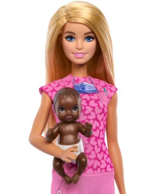 Barbie Baby Doctor Playset with Blonde Fashion Doll, Examination Table, and Accessories