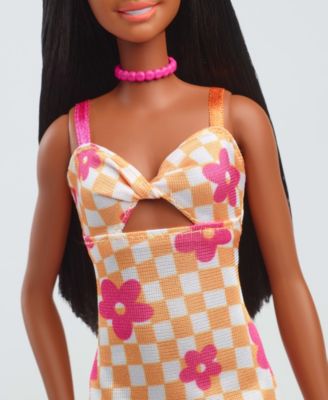 Barbie Fashionistas Doll 233 - Flower Checkered Midi Dress