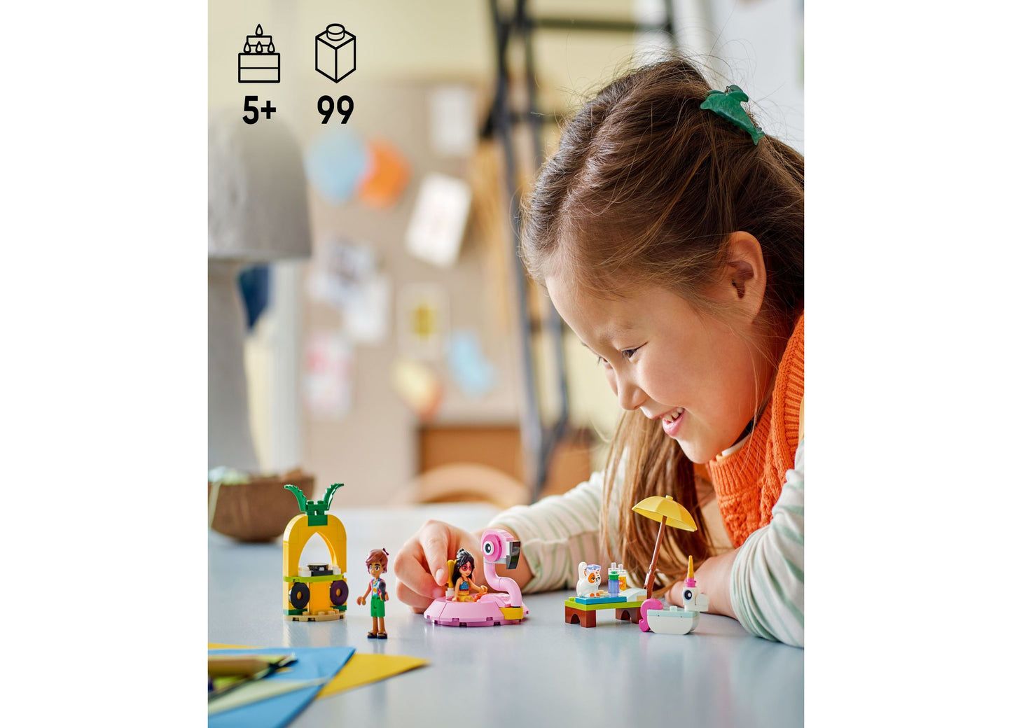 LEGO Friends Unicorn Flamingo Pool Party 42658 Building Set, 99 Pieces