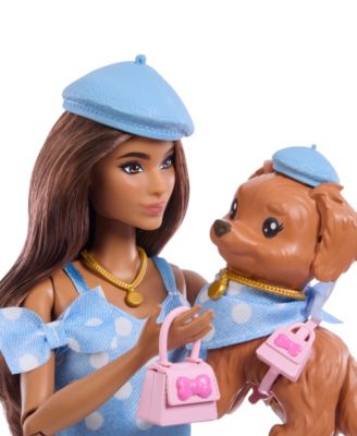 Barbie Twinning Looks Fashion Doll - Pink Gingham with Pet Dog