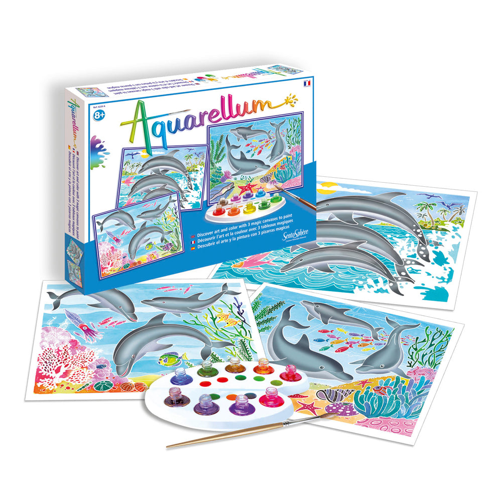 SentoSphere Aquarellum Dolphins Watercolor Art Kit - Large Set