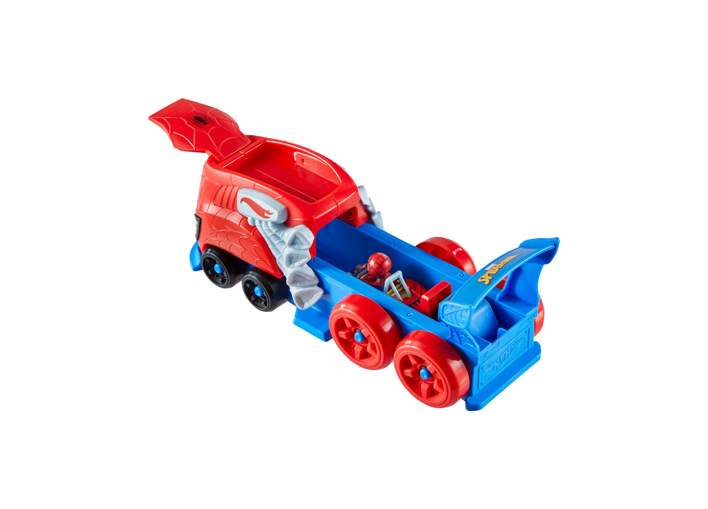 Hot Wheels RacerVerse Character Launcher with Spider-Man and Minecraft Toy Car