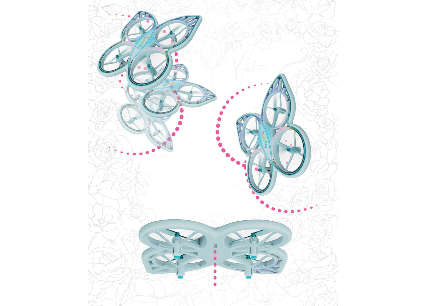 Sharper Image Remote Control Lumofly Butterfly Stunt Drone