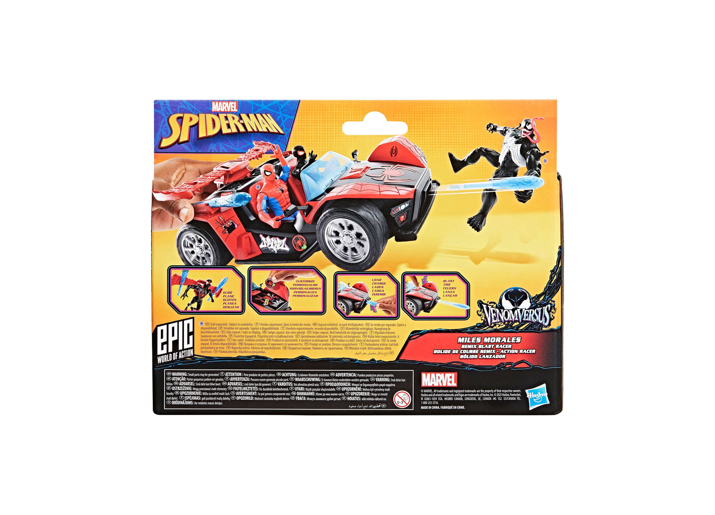 Marvel Spider-Man VenomVersus 4-Inch Miles Morales Remix Blast Racer Action Figure Set
