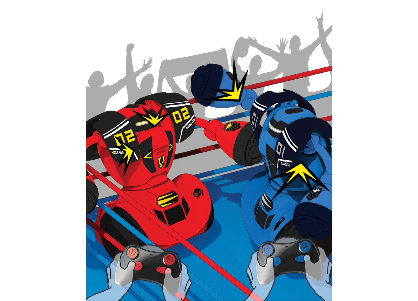 Sharper Image Remote Control RC Robot Combat Set - Dueling Robots - Red & Blue