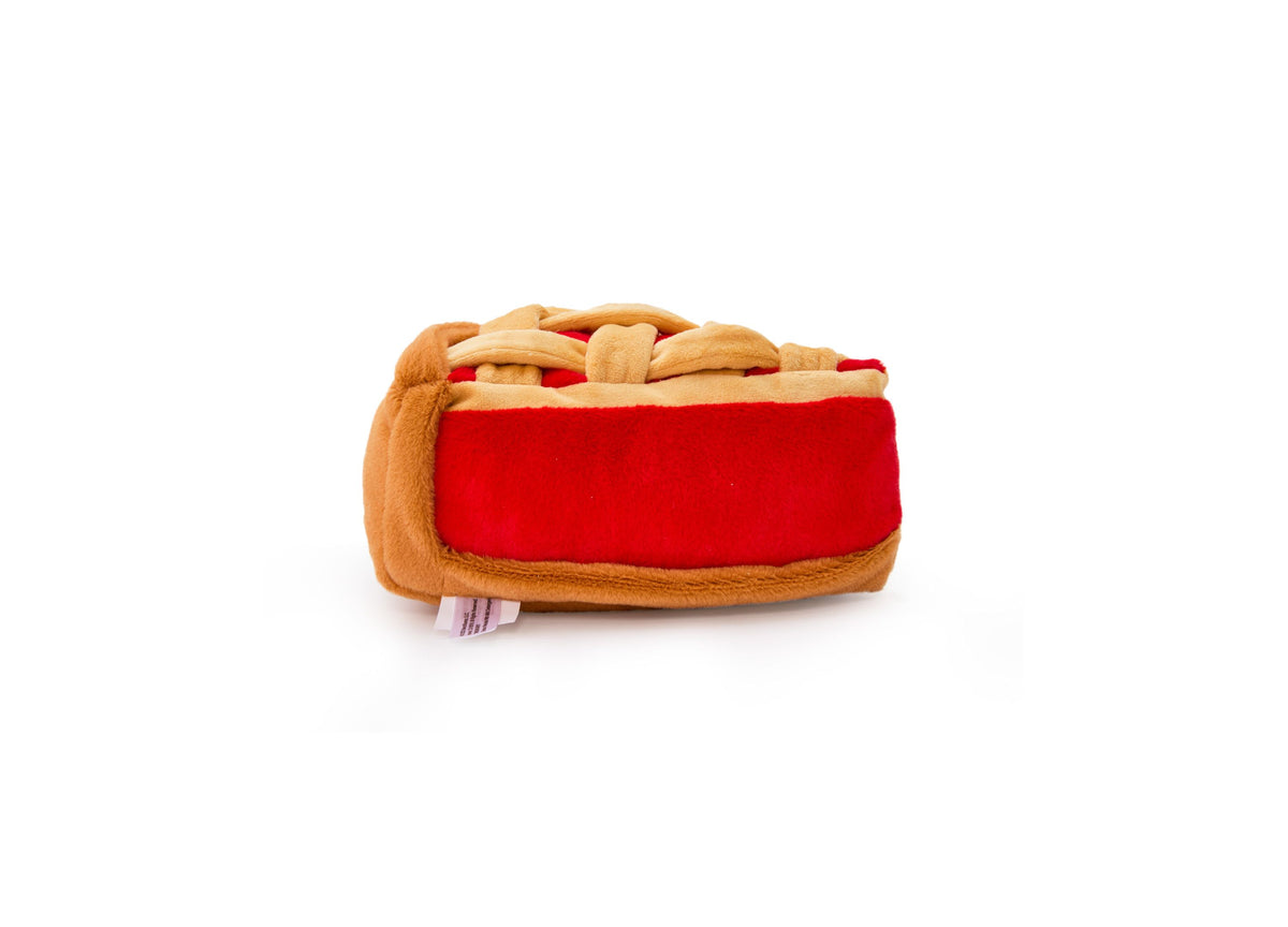 Geoffrey's Toy Box 10 inch Fruit Pie Plush with red filling and tan crust, soft cuddle toy