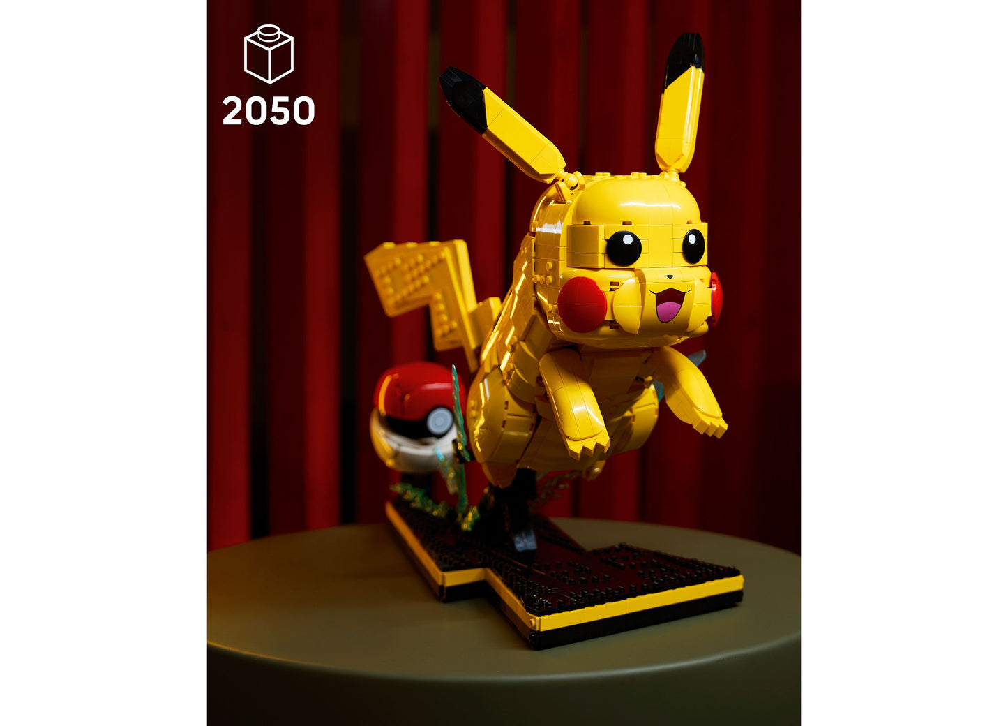 LEGO Pokémon Pikachu 2050 Pieces set with yellow brick Pikachu figure and red Poké Ball
