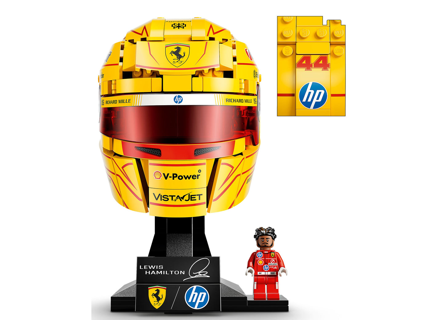 LEGO Scuderia Ferrari HP Lewis Hamilton Helmet 43022 yellow and red racing helmet set with minifigure