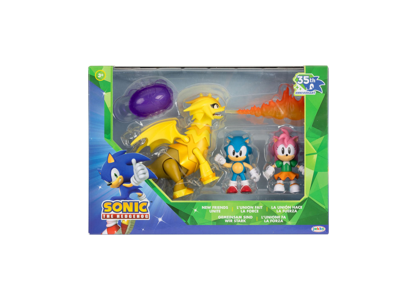 Sonic the Hedgehog 35th Anniversary 3-Piece Diorama Set with figures and accessories