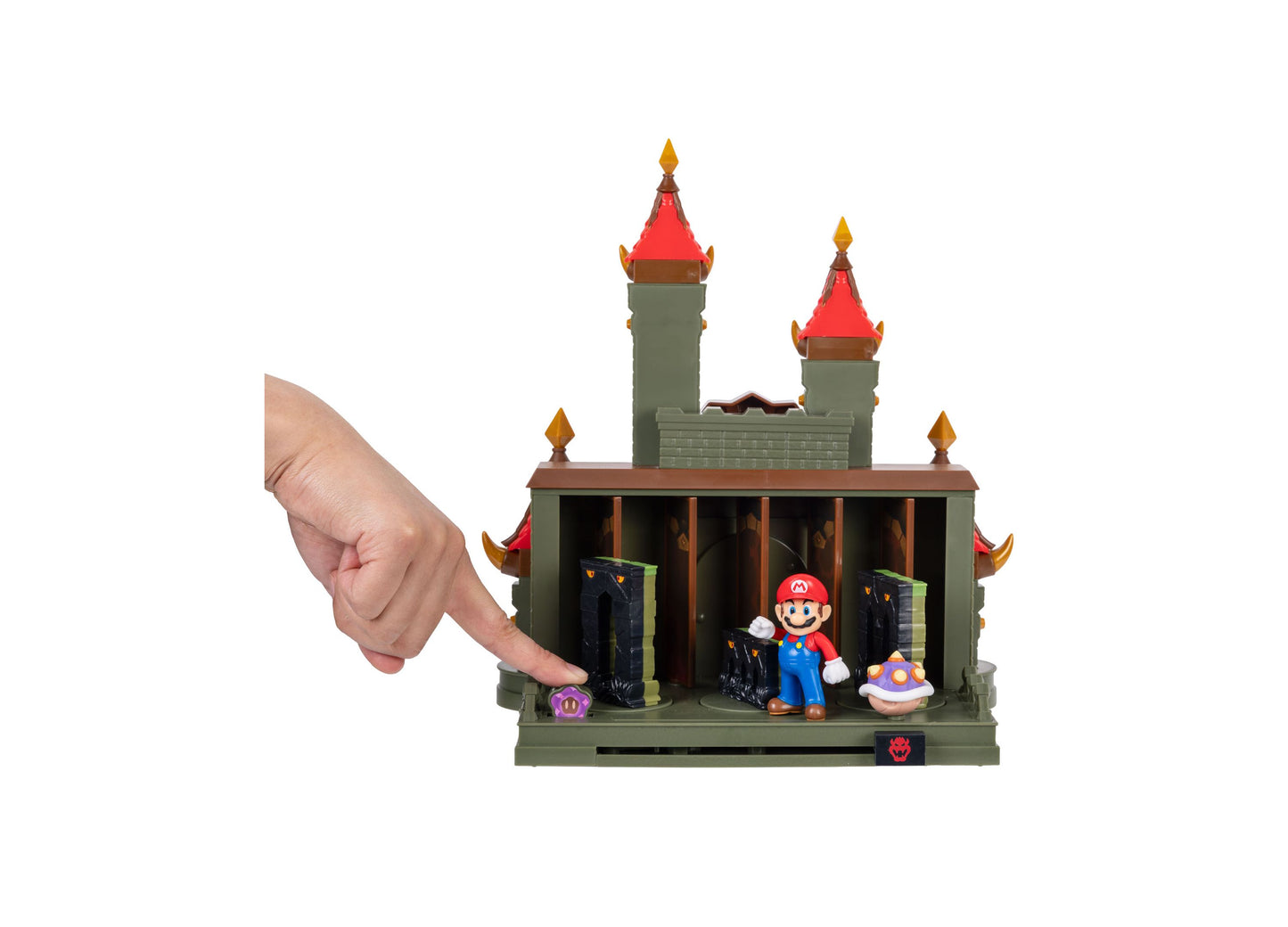 Super Mario Bowser Jr. Castle Battle Interactive Playset with Mario figure and accessories