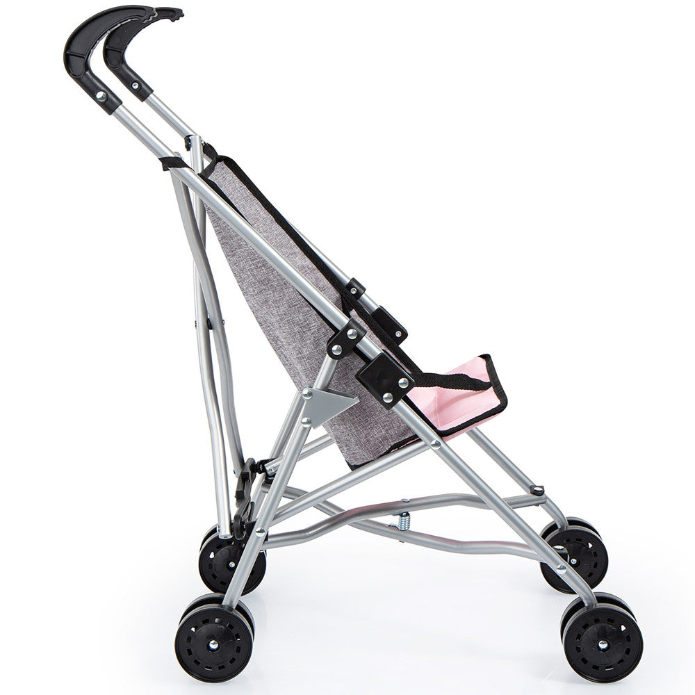 Chic Grey Doll Umbrella Stroller for 18-inch Dolls