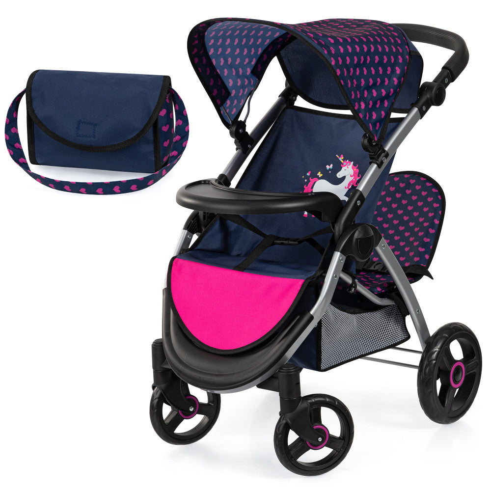 toys r us double doll stroller Bayer Design Twin Star Doll Stroller, Unicorn Theme