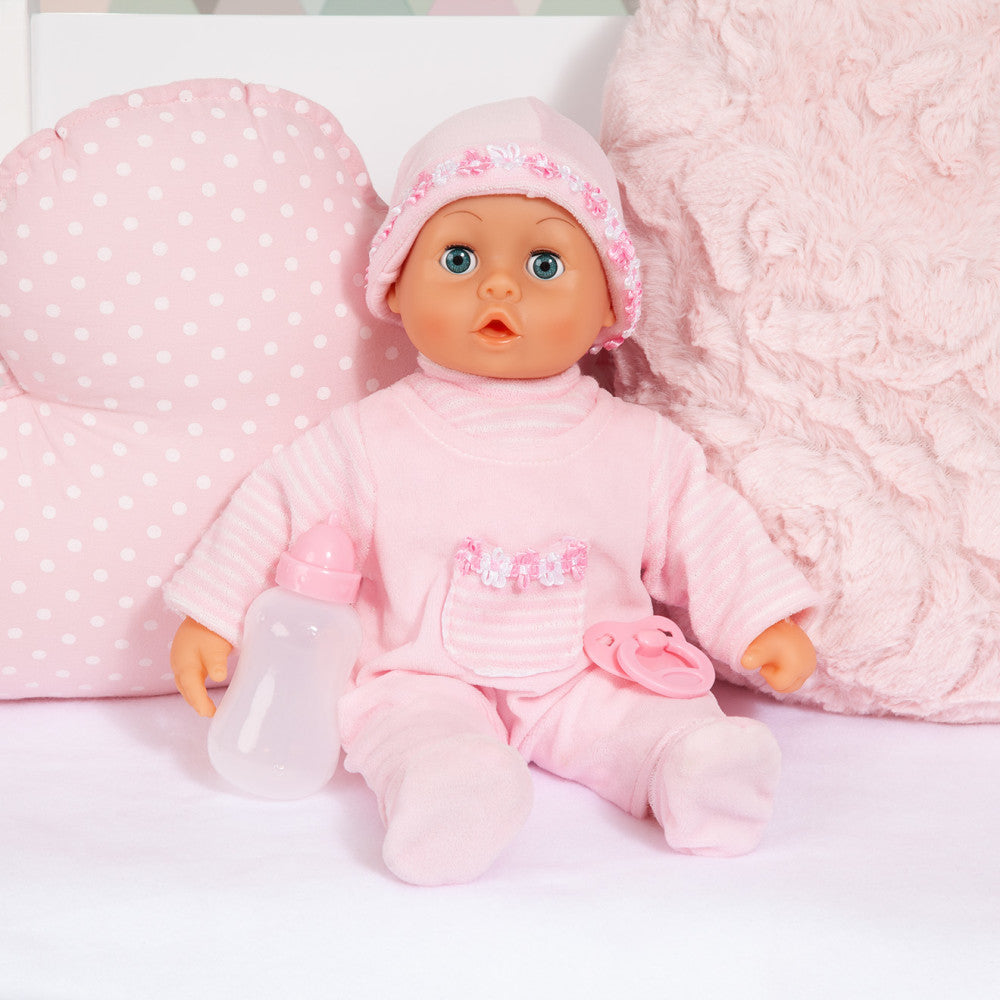 Bayer Design First Words baby - Anna dukke med myk kropp - kan le, grine og lage lyder - 38 cm Bayer Design First Words baby - Anna dukke med myk kropp - kan le, grine og lage lyder - 38 cm