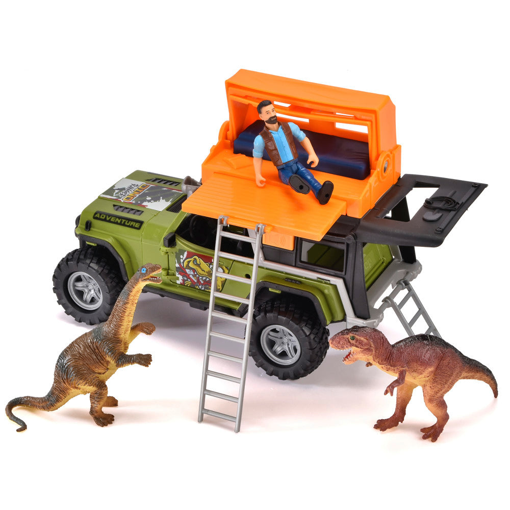 Dickie Toys: Jeep Dino Camper Set - Green & Orange, Kids Ages 3+