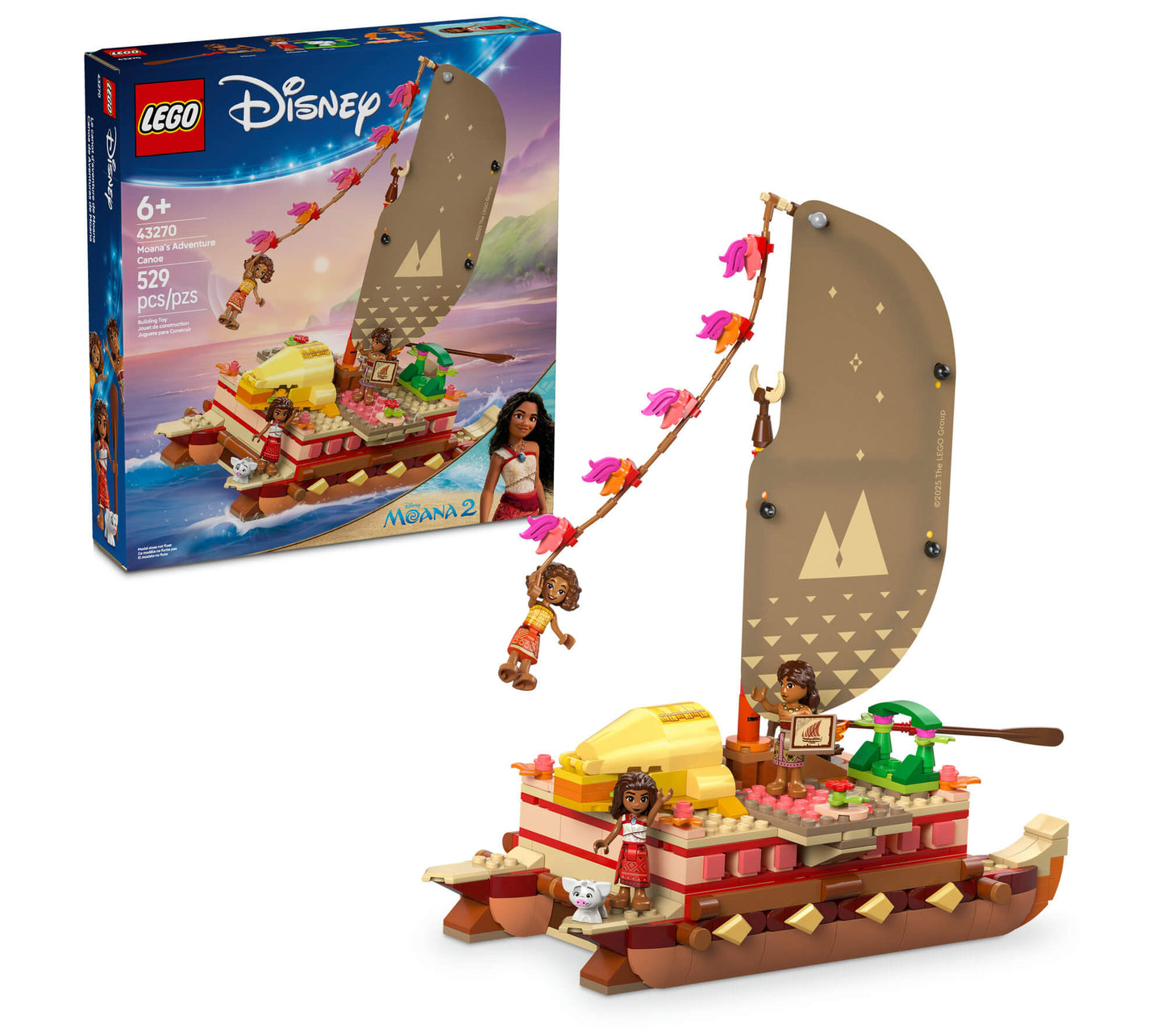 LEGO® ǀ Disney Moana’s Adventure Canoe Fantasy Toy Model Kit 43270
