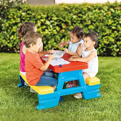 Dolu Colorful Kids' Picnic Table Set for 4 - Multi-Color