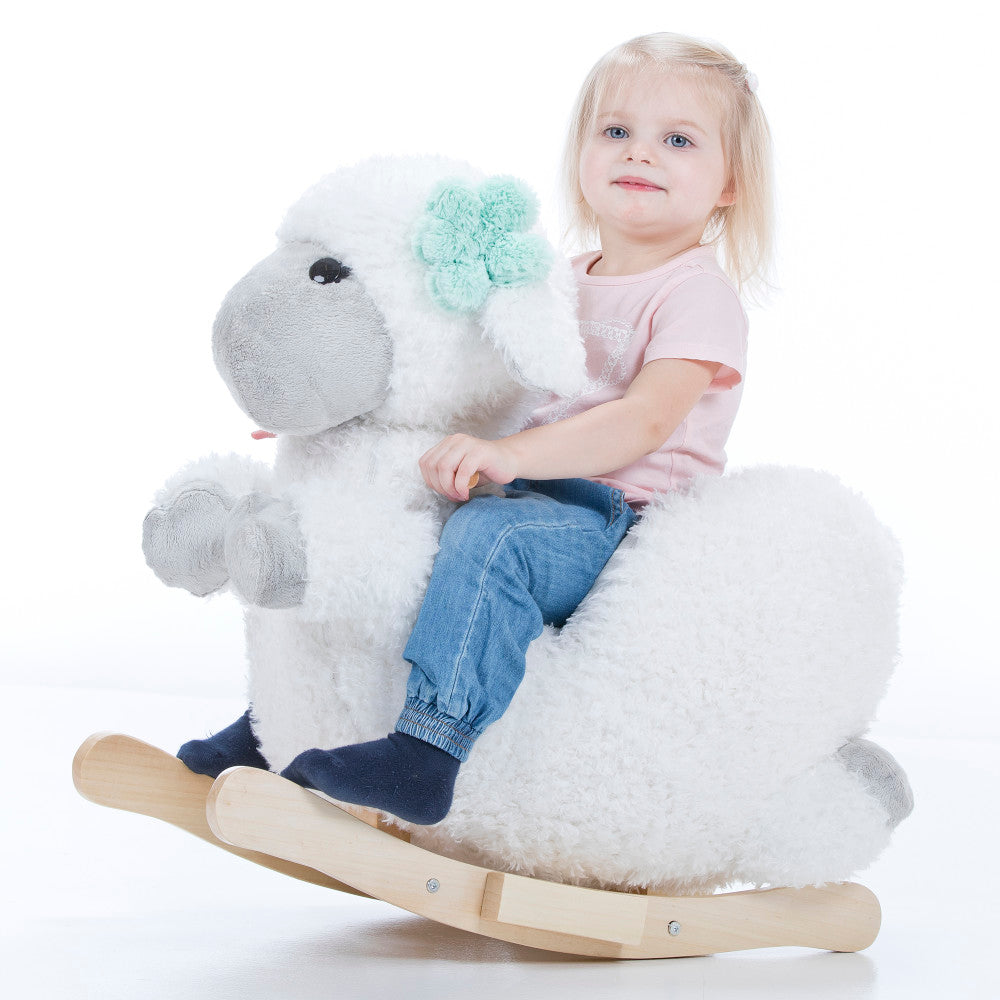 Gerardo's Toys: Little Rockers - Sheep - Wooden Plush Ride-On Rocking Animal Toy