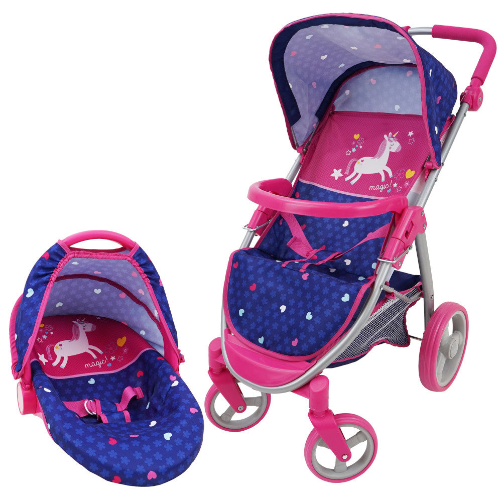 509 Crew Unicorn-Themed 2-In-1 Baby Doll Car Seat Stroller