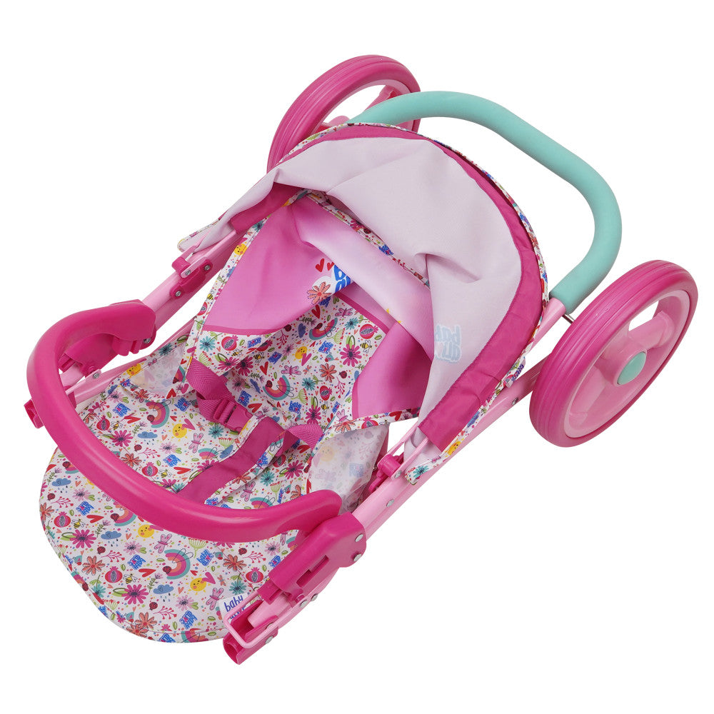 Baby Alive Doll Jogging Stroller - Vibrant Pink & Rainbow Design