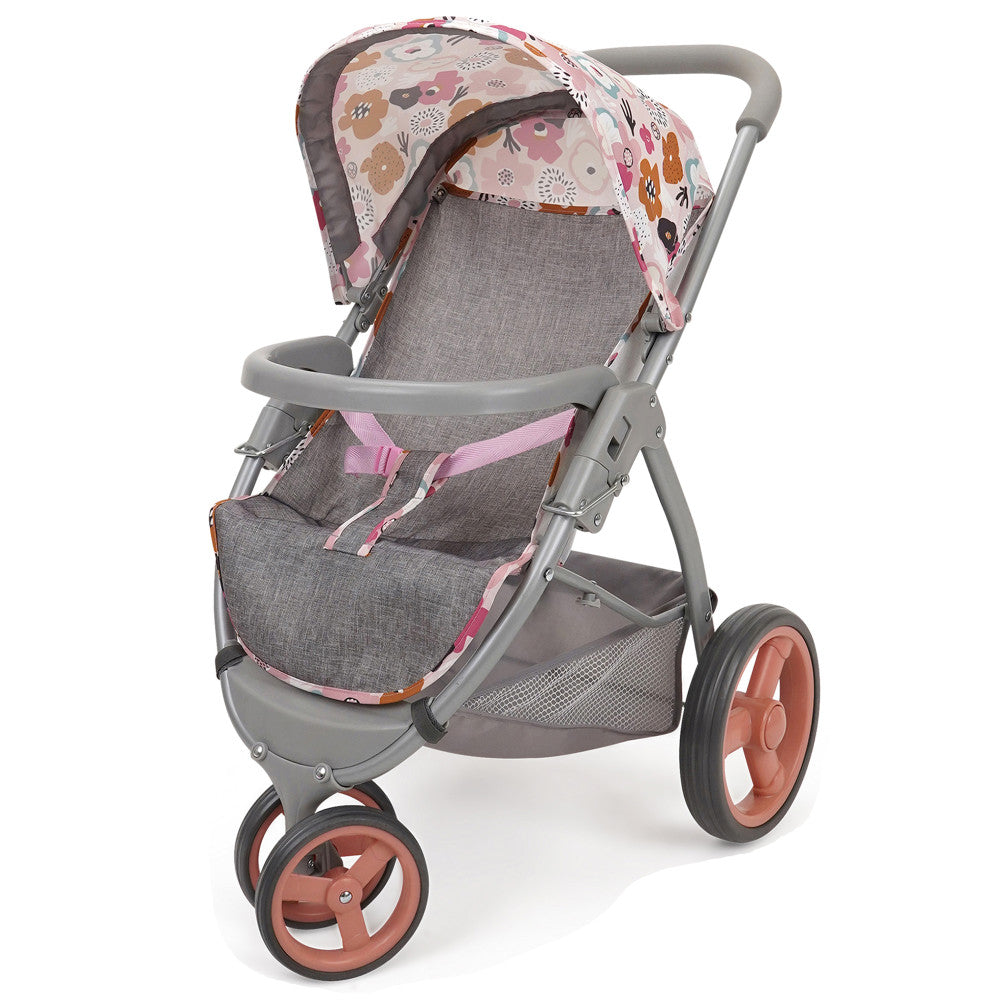 three wheel baby stroller 509 Crew Melange Flora Mabelle 3-Wheel Doll Jogger Stroller, Ages 3+ – Toys"R"Us