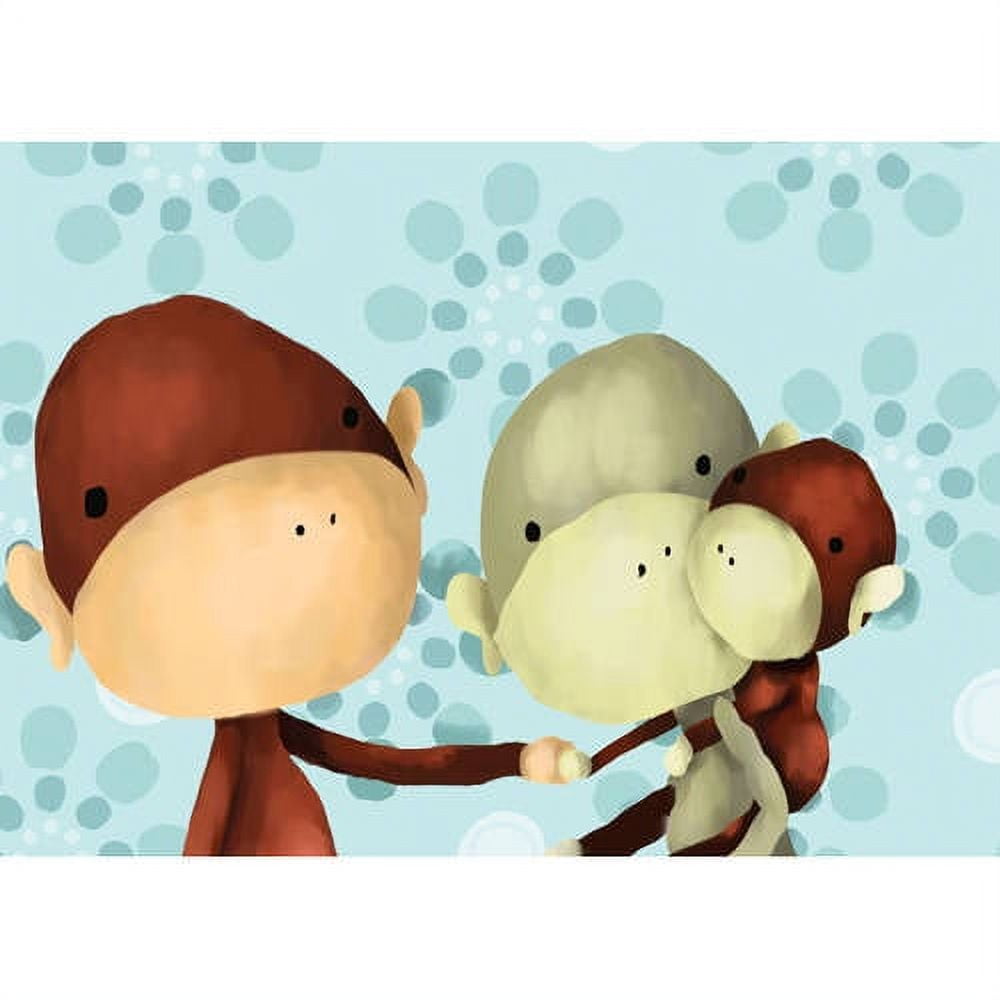 Oopsy Daisy's Playful Monkeys Giclee Wall Art 14x10"