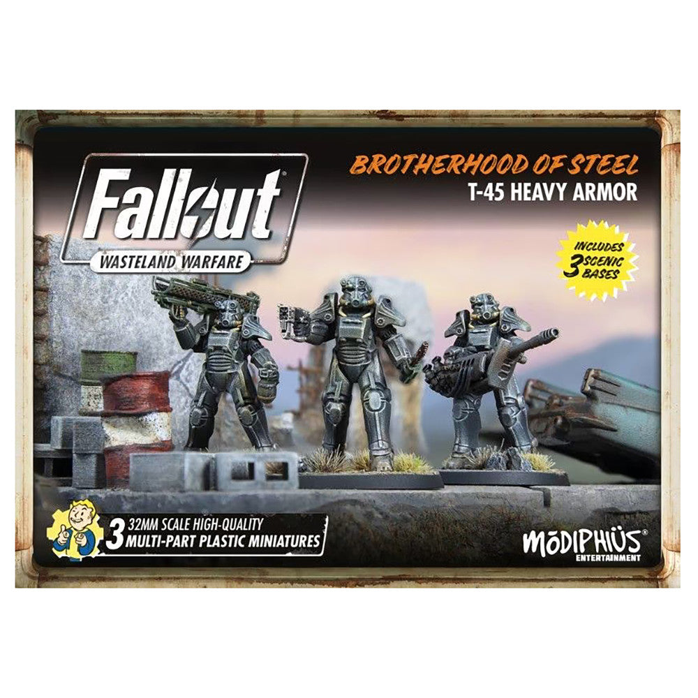 Fallout Wasteland Warfare: Brotherhood of Steel T-45 Heavy Armor 32mm Miniatures