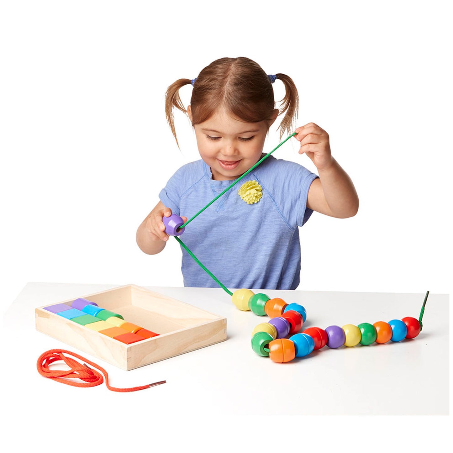 Melissa & Doug Primary Lacing Beads - Colorful Wooden Educational Toy