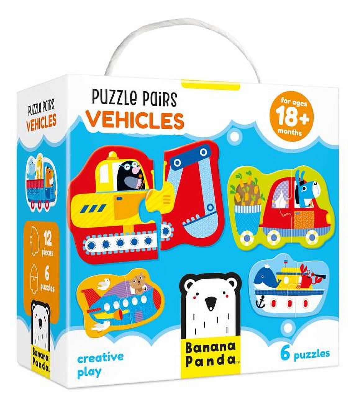 Banana Panda Puzzle Pairs Vehicles Set - 6 pc