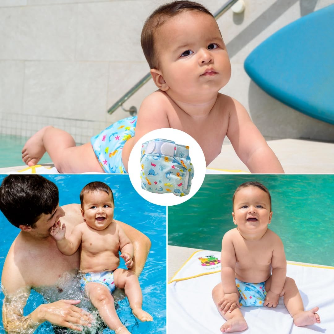 FREDS SWIM ACADEMY Blue Splash Swim Nappy for Babies and Toddlers