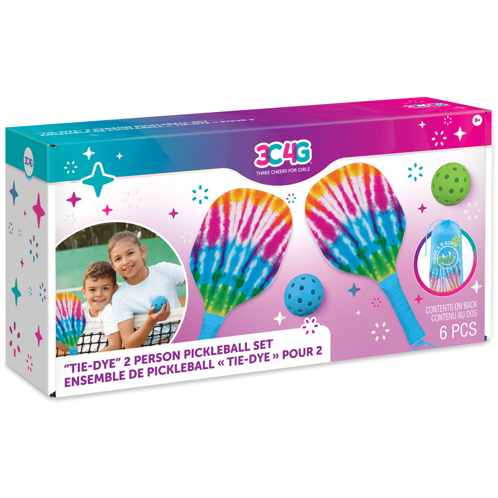 Three Cheers For Girls Vibrant Tie Dye Pickleball Set for Two