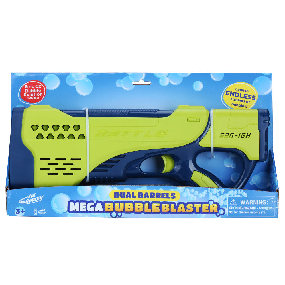 Kid Galaxy Dual Barrels Mega Bubble Blaster, Outdoor Bubble Toy for Kids, Ages 3+