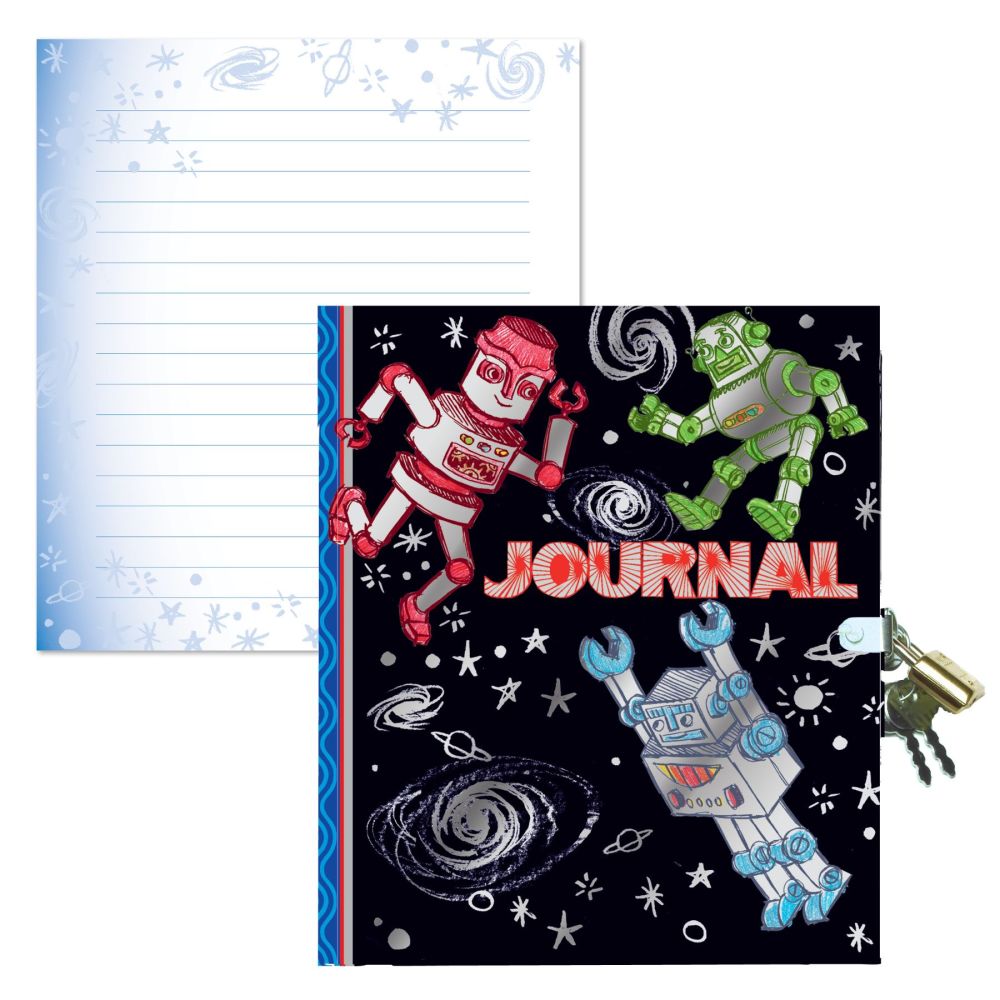 eeBoo Silver Robots Collection Sketchbook for Kids - 60 Pages