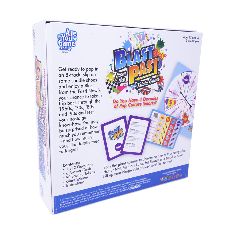 Blast from the Past Decades Trivia Board Game