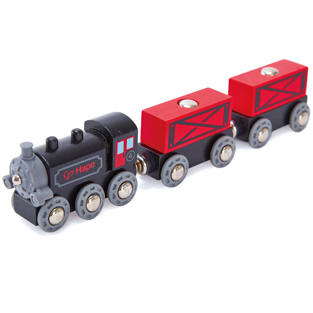 Locomotive Train Hape Hape Steam-Era Red Black 3pc Wooden